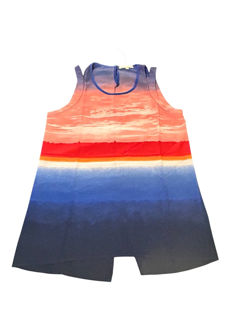 NWOT Joan Vass New York Wonen’s Sleeveless Blouse Multi Color Lightweight Sz Med - Picture 7 of 9